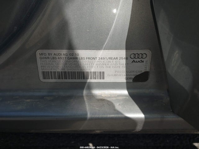 Продажа на аукционе авто 2010 Audi A4 2.0t Premium, vin: WAUBFAFL6AN048537, номер лота: 44929344