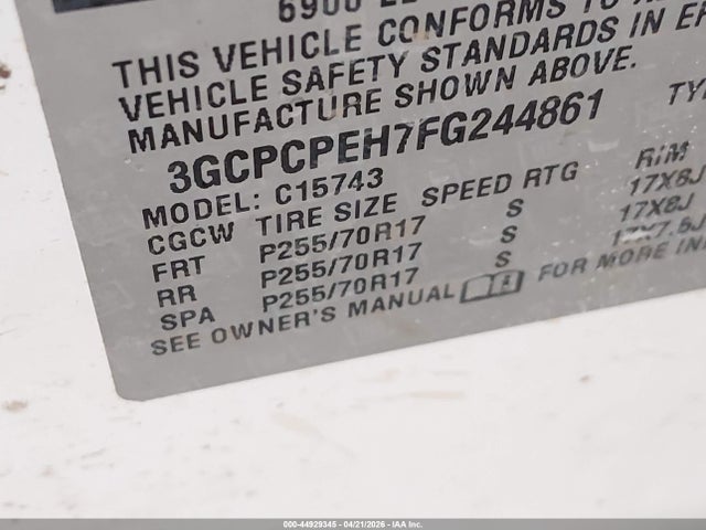 Продаж на аукціоні авто 2015 Chevrolet Silverado 1500 Wt, vin: 3GCPCPEH7FG244861, номер лоту: 44929345