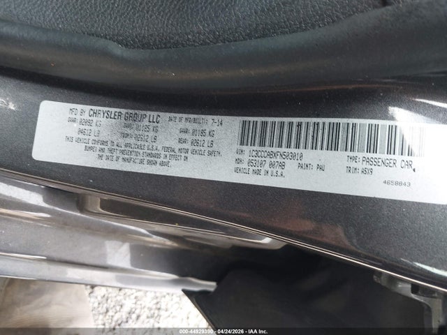 Продажа на аукционе авто 2015 Chrysler 200 Limited, vin: 1C3CCCABXFN503010, номер лота: 44929390