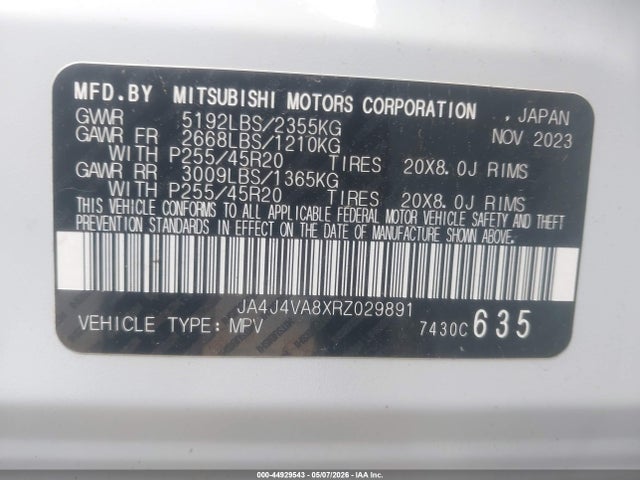 Aukcja sprzedaży 2024 Mitsubishi Outlander Se 2.5 S-awc/se Black Edition S-awc/se Black Edition W/pano Roof S-awc/se Ralliart S-awc, vin: JA4J4VA8XRZ029891, numer aukcji: 44929543