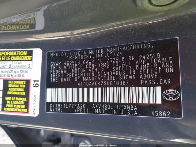 Toyota CAMRY LE 2025 4T1DAACK7SU010887 Image 25