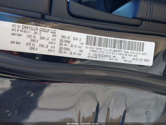 44929684 :رقم المزاد ، 1C4RJFBG3DC649510 vin ، 2013 Jeep Grand Cherokee Limited مزاد بيع