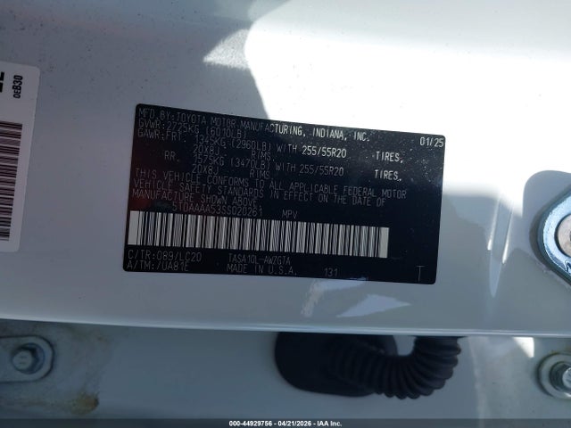Toyota Grand Highlander Limited 2025 5TDAAAA53SS020261 Image 9