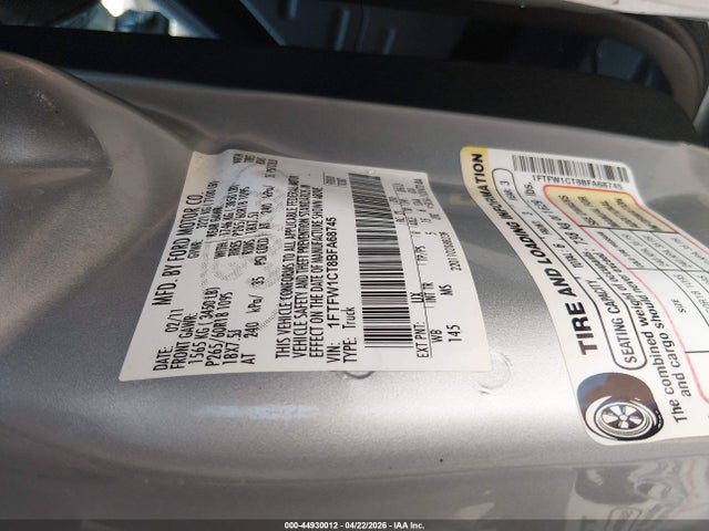 Aukcja sprzedaży 2011 Ford F-150 Xlt, vin: 1FTFW1CT8BFA68745, numer aukcji: 44930012