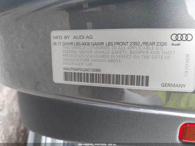 Продажа на аукционе авто 2018 Audi A5 2.0t Premium, vin: WAUTNAF50JA010088, номер лота: 44930050