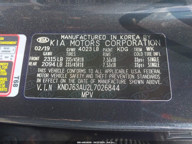 Продажа на аукционе авто 2020 Kia Soul Gt-line, vin: KNDJ63AU2L7026844, номер лота: 44930059