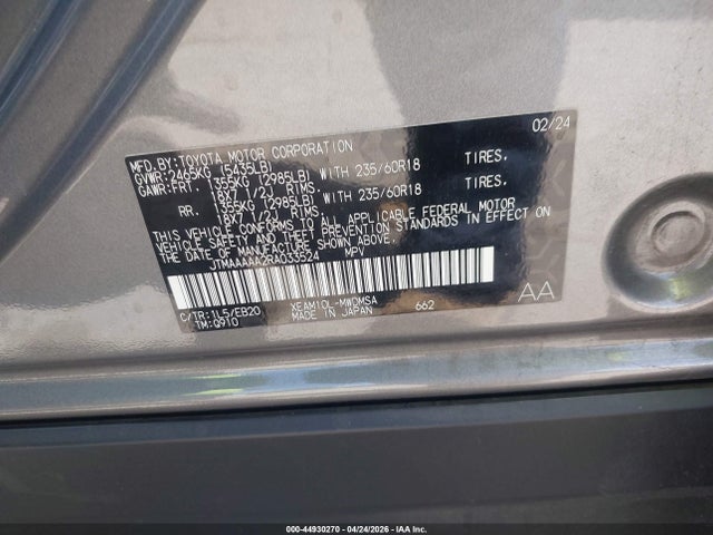 Toyota BZ4X XLE 2024 JTMAAAAA2RA033524 Image 9