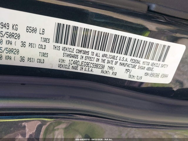 Auction sale of the 2014 Dodge Durango Citadel, vin: 1C4RDJEG9EC598330, lot number: 44930310