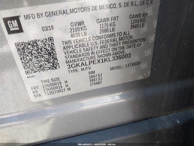 2019 Gmc Terrain Slt მანქანა იყიდება აუქციონზე, vin: 3GKALPEX1KL336003, აუქციონის ნომერი: 44930311