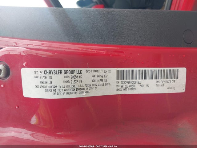 2012 Fiat 500 Sport მანქანა იყიდება აუქციონზე, vin: 3C3CFFBR4CT381955, აუქციონის ნომერი: 44930564