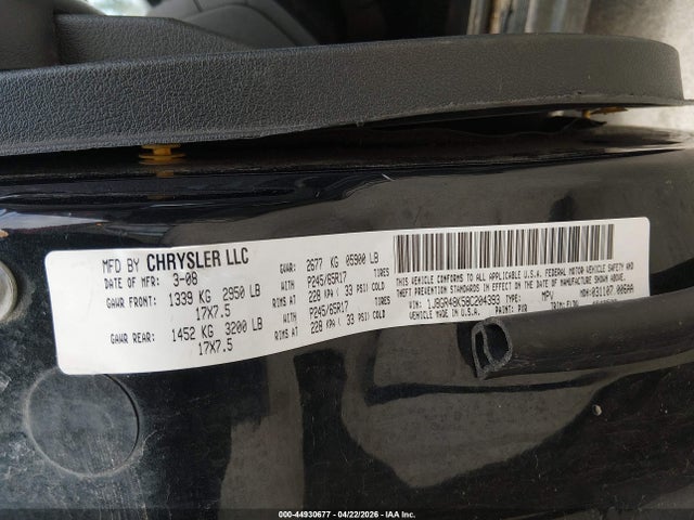 Продажа на аукционе авто 2008 Jeep Grand Cherokee Laredo, vin: 1J8GR48K58C204393, номер лота: 44930677