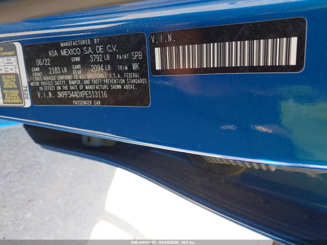 Aukcja sprzedaży 2023 Kia Forte Gt-line, vin: 3KPF54ADXPE513116, numer aukcji: 44930703