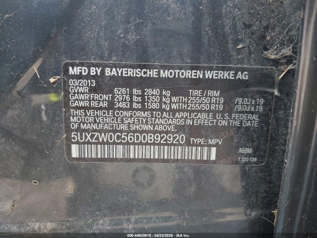 Продаж на аукціоні авто 2013 Bmw X5 Xdrive35d, vin: 5UXZW0C56D0B92920, номер лоту: 44930915