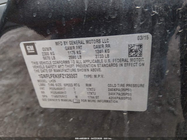 1GNFLFEK8FZ129307 Chevrolet EQUINOX 1LT