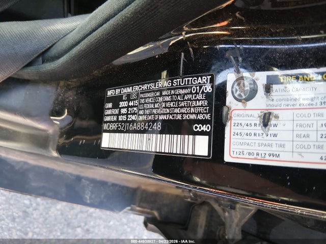 Продаж на аукціоні авто 2006 Mercedes-benz C 230 Sport, vin: WDBRF52J16A884248, номер лоту: 44930927
