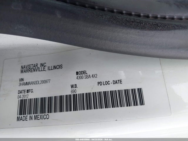 Продаж на аукціоні авто 2013 International 4000 4300, vin: 3HAMMAAN3DL200977, номер лоту: 44930966
