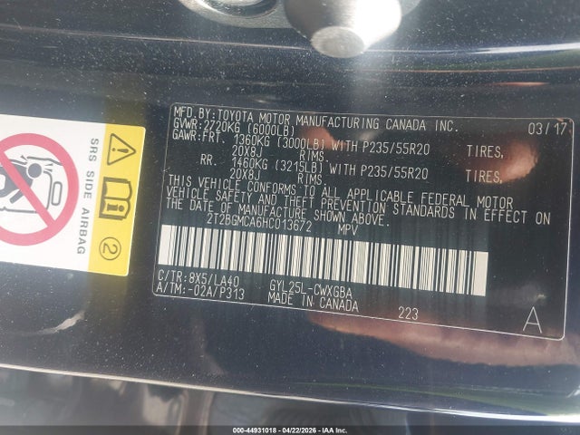 Aukcja sprzedaży 2017 Lexus Rx 450h, vin: 2T2BGMCA6HC013672, numer aukcji: 44931018