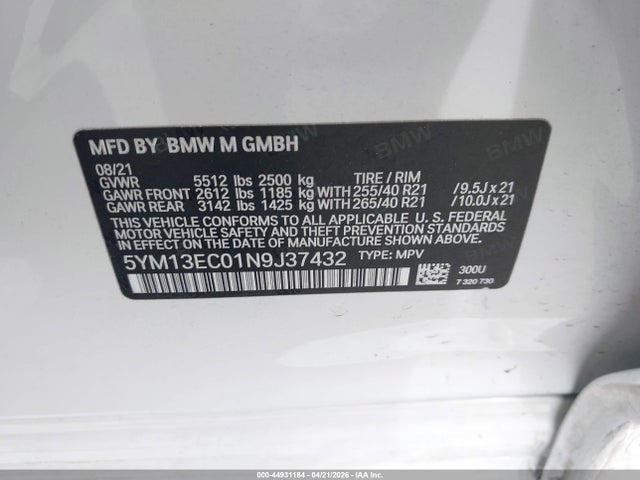 5YM13EC01N9J37432 BMW X3 M