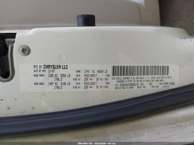 44931192 :رقم المزاد ، 2D8HN54X78R686176 vin ، 2008 Dodge Grand Caravan Sxt مزاد بيع
