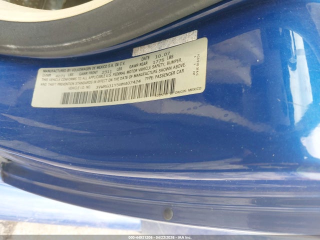 Продажа на аукционе авто 2008 Volkswagen New Beetle Se, vin: 3VWRG31Y58M407424, номер лота: 44931206
