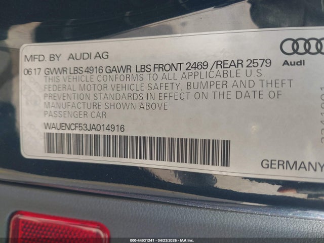 Audi A5 2.0t Premium 2018 WAUENCF53JA014916 Image 9