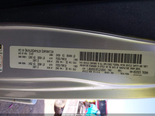 Aukcja sprzedaży 2007 Jeep Wrangler, vin: 1J8GA59187L216541, numer aukcji: 44931261