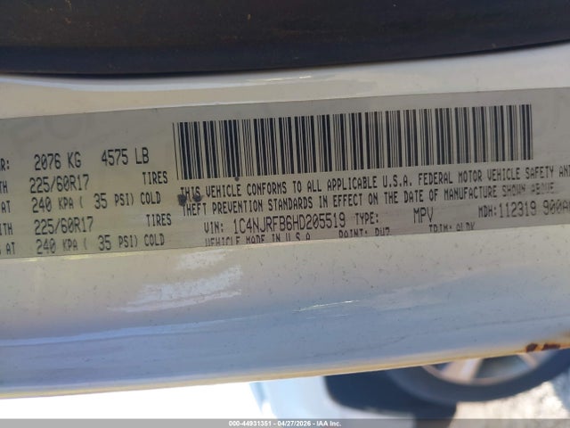 1C4NJRFB6HD205519 Jeep Patriot High Altitude 4x4