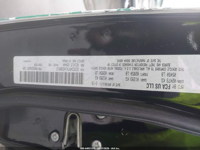 2C3CDXATXJH238913 Dodge Charger Police Rwd
