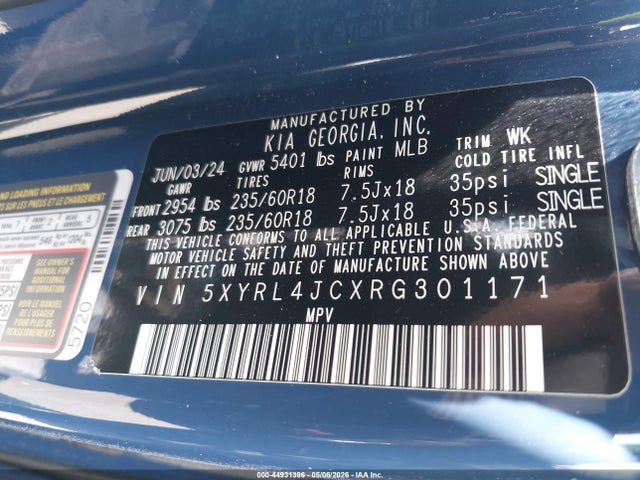 KIA SORENTO S 2024 5XYRL4JCXRG301171 Image 9