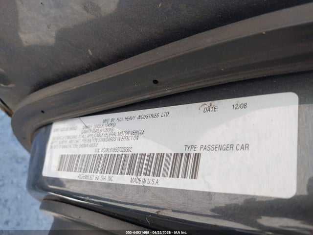 Aukcja sprzedaży 2009 Subaru Legacy 2.5i, vin: 4S3BL616597229302, numer aukcji: 44931465
