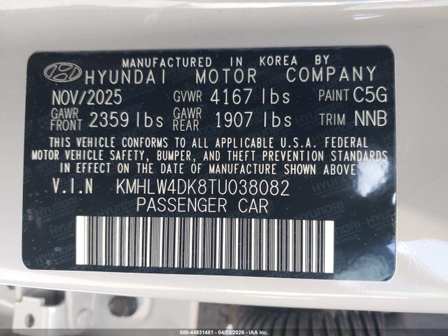 KMHLW4DK8TU038082 Hyundai ELANTRA N