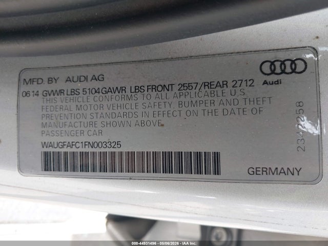 Aukcja sprzedaży 2015 Audi A6 2.0t Premium, vin: WAUGFAFC1FN003325, numer aukcji: 44931496