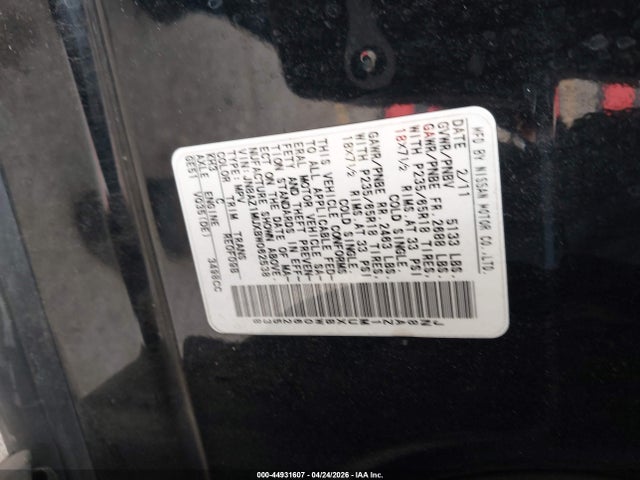 Aukcja sprzedaży 2011 Nissan Murano Sl, vin: JN8AZ1MUXBW062538, numer aukcji: 44931607