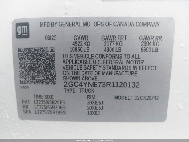 Продаж на аукціоні авто 2024 Chevrolet Silverado 2500hd 4wd  Standard Bed Lt, vin: 2GC4YNE73R1120132, номер лоту: 44931664