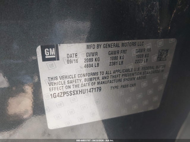 Продаж на аукціоні авто 2017 Buick Lacrosse Essence, vin: 1G4ZP5SSXHU147179, номер лоту: 44931707