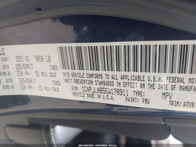 Продаж на аукціоні авто 2014 Jeep Cherokee Sport, vin: 1C4PJLAB5EW178911, номер лоту: 44931824