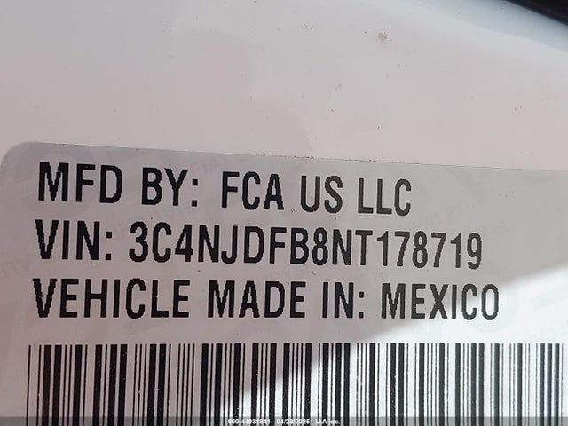 2022 Jeep Compass Latitude Lux 4x4 მანქანა იყიდება აუქციონზე, vin: 3C4NJDFB8NT178719, აუქციონის ნომერი: 44931841