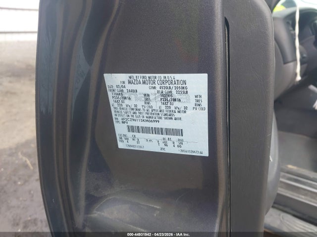 Продажа на аукционе авто 2005 Mazda Tribute S, vin: 4F2CZ96115KM06999, номер лота: 44931942