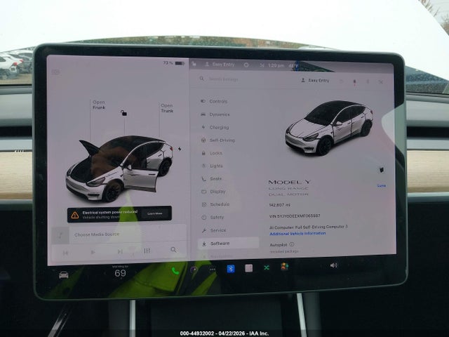 2021 Tesla Model Y Long Range Dual Motor All-wheel Drive მანქანა იყიდება აუქციონზე, vin: 5YJYGDEEXMF065987, აუქციონის ნომერი: 44932002