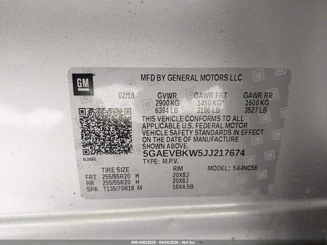 5GAEVBKW5JJ217674 Buick Enclave Premium