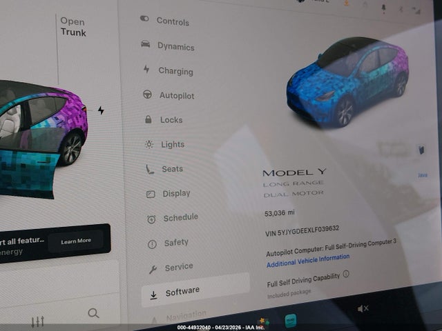 Продажа на аукционе авто 2020 Tesla Model Y Long Range Dual Motor All-wheel Drive, vin: 5YJYGDEEXLF039632, номер лота: 44932040