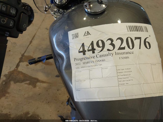 Продаж на аукціоні авто 2022 Harley-davidson Fxbbs, vin: 1HD1YYK1XNB047189, номер лоту: 44932076