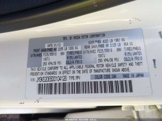 Aukcja sprzedaży 2013 Mazda Cx-5 Grand Touring, vin: JM3KE2DE6D0104128, numer aukcji: 44932142