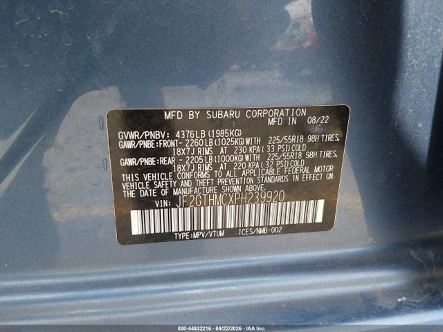 Subaru Crosstrek Limited 2023 JF2GTHMCXPH239920 Image 9