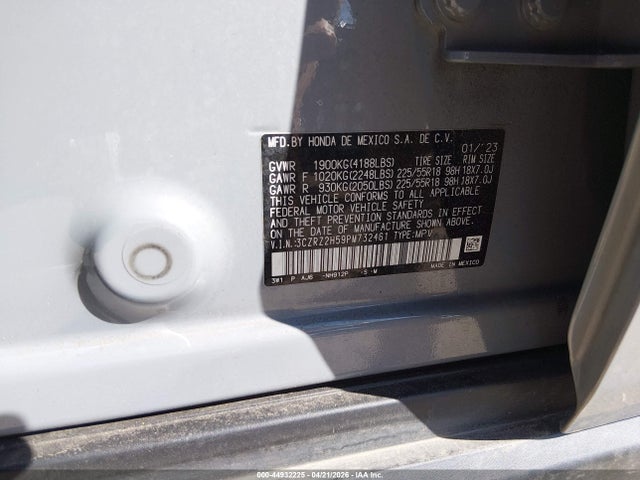 3CZRZ2H59PM732461 Honda Hr-v Awd Sport