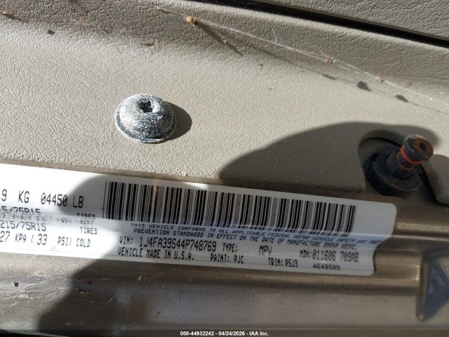 Aukcja sprzedaży 2004 Jeep Wrangler X, vin: 1J4FA39S44P748769, numer aukcji: 44932242