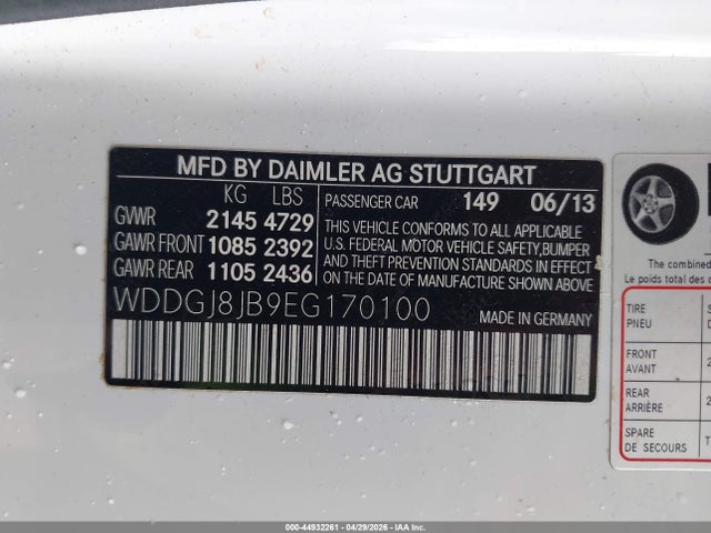 44932261 :رقم المزاد ، WDDGJ8JB9EG170100 vin ، 2014 Mercedes-benz C 350 Sport 4matic مزاد بيع