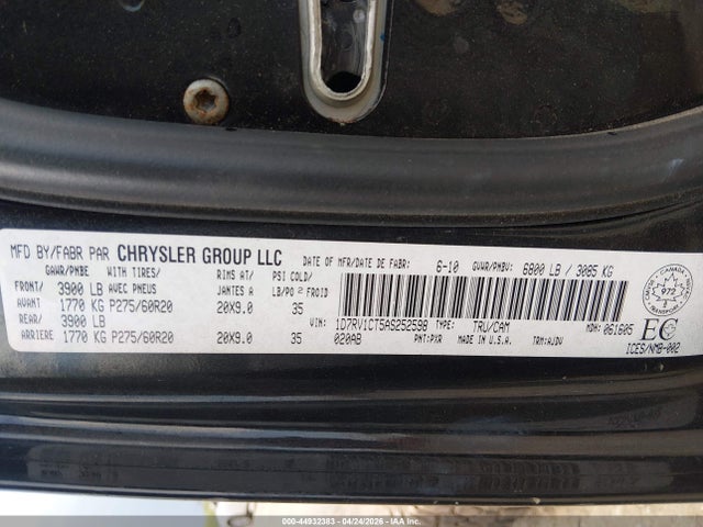 Продажа на аукционе авто 2010 Dodge Ram 1500 Slt/sport/trx, vin: 1D7RV1CT5AS252598, номер лота: 44932383