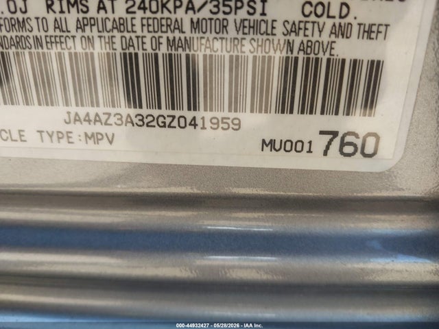 Aukcja sprzedaży 2016 Mitsubishi Outlander Es, vin: JA4AZ3A32GZ041959, numer aukcji: 44932427