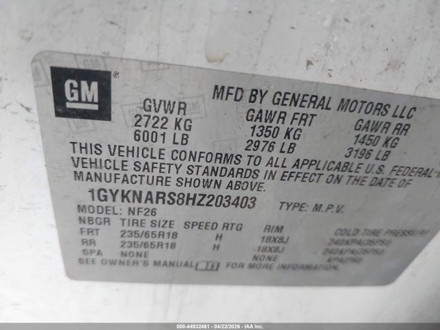 Cadillac Xt5 Standard 2017 1GYKNARS8HZ203403 Image 9